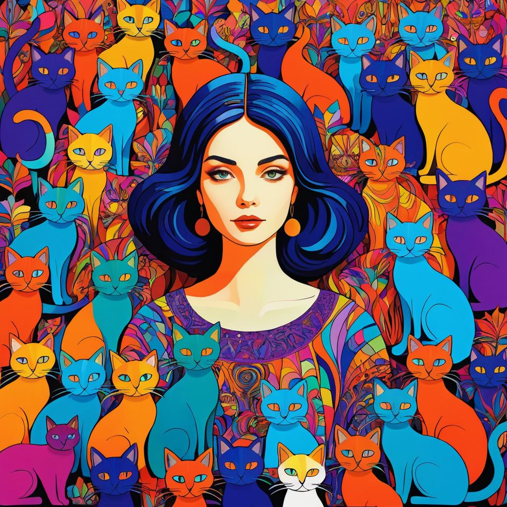 Vivid Cats: A Psychedelic Wonderland