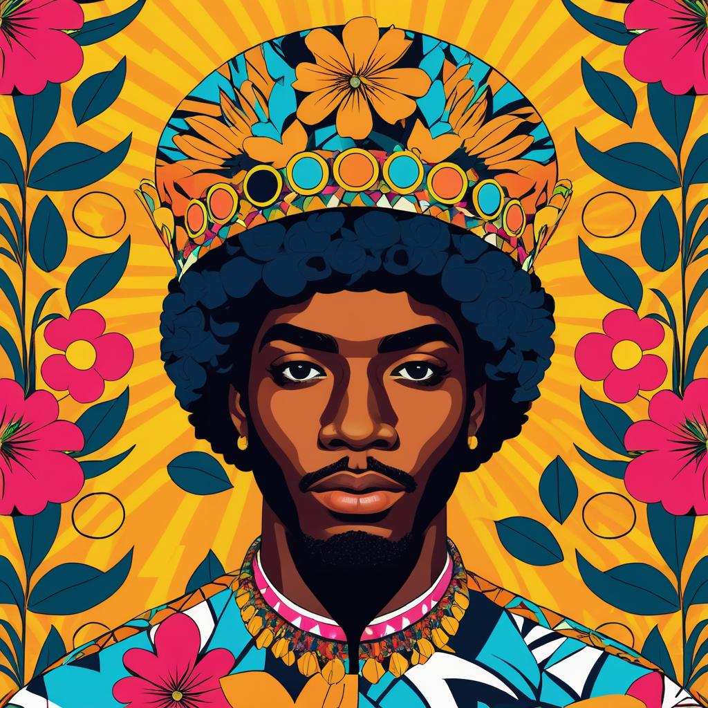 Vibrant African Prince in Pop Art Style