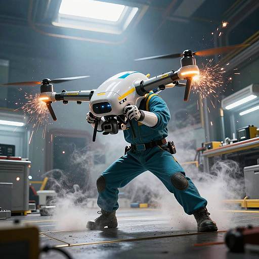 Futuristic Tabby Mechanic Engineer