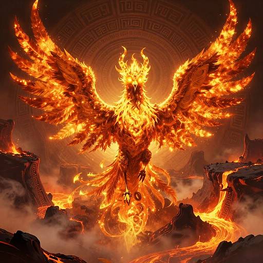 Mythic Phoenix in Volcanic Realm