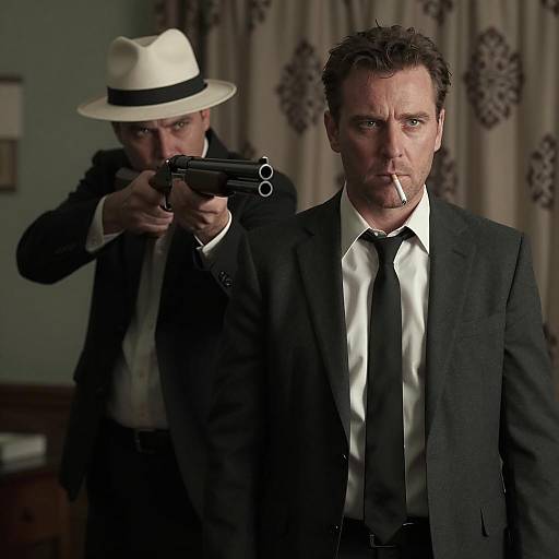 Tense Encounter in a Dark Room