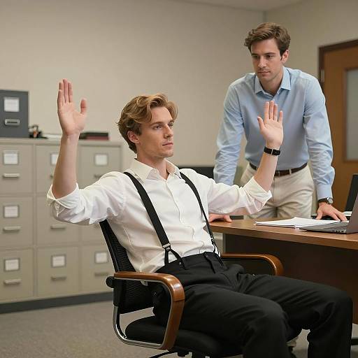 Office Scene with Two Men