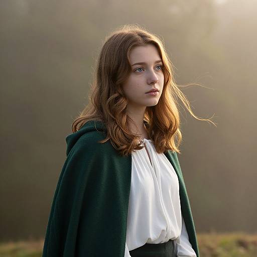 Ethereal Mediterranean Woman in Forest