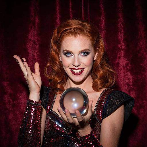 Vintage Circus Performer with Crystal Ball