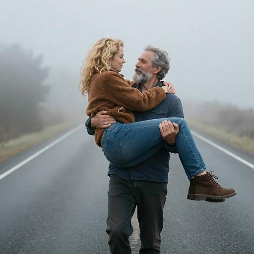 Mysterious Love on a Foggy Road