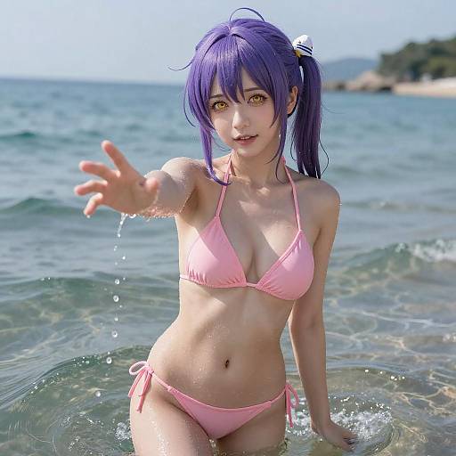 Realistic Ecchi Anime Girl in Ocean