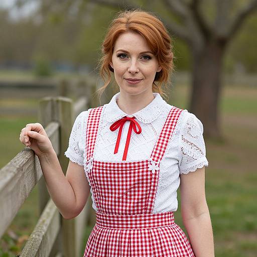 Portrait of Red-Haired Woman Outdoors