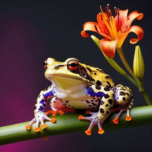 Vibrant Frog on Charcoal Background Vibrant Frog on Charcoal Background