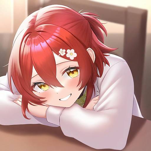 Illustration of Hanasaki miyabi, holostars in the style of Yapo (croquis side)