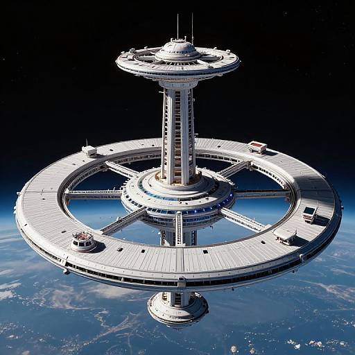 Futuristic 3D O'Neill Cylinder Space Station