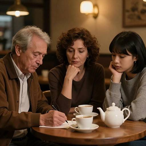 Candid Café Moments: Three Generations