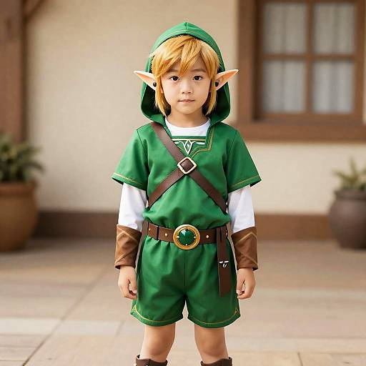 Zelda-Inspired Boy's Hooded Costume
