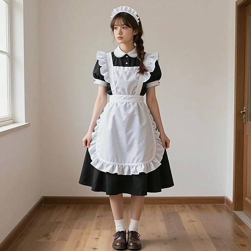 Charming French Maid in Soft Lighting