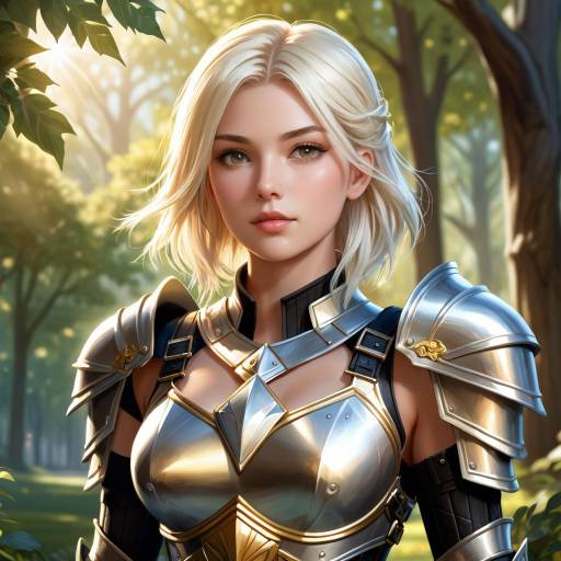 Fantasy Warrior Woman in Park Setting