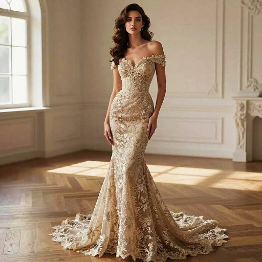 Glamorous Woman in Classic Ballroom