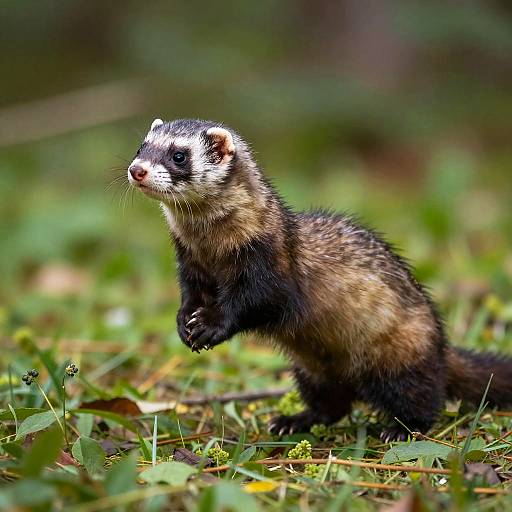 Photorealistic Ferret in Lush Forest