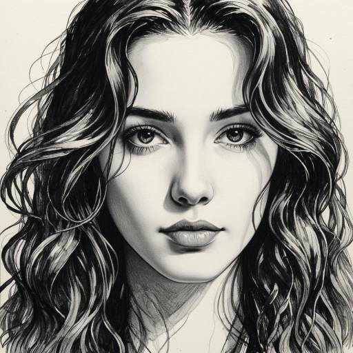 Charcoal Portrait of Dreamy Woman Charcoal Portrait of Dreamy Woman