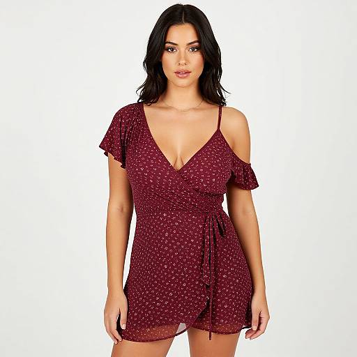 Bohemian Chic Burgundy Mini Dress