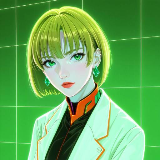 Illustration of Akagi ritsuko, neon genesis evangelion in the style of Jiji (aardvark)