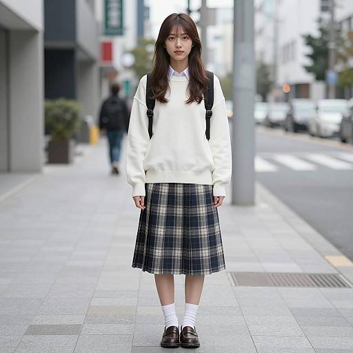 Urban Fashion: Asian Woman in Sweater