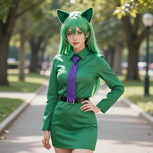 Cosplay Riddler Costume in Park