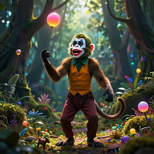 Joker Monkey Juggling Neon Balls