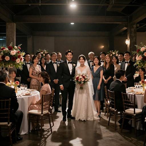 Charming Industrial Wedding Reception Scene