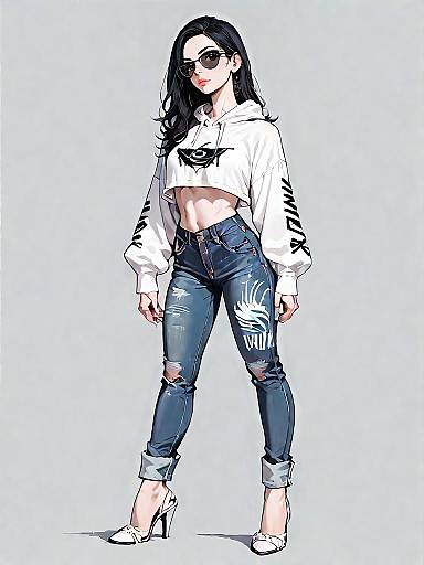 Stylish Woman in Urban Streetwear