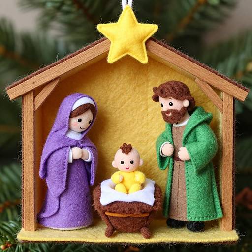 Colorful Felt Nativity Ornament