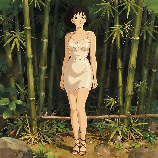 Elegant Woman in Champagne Dress