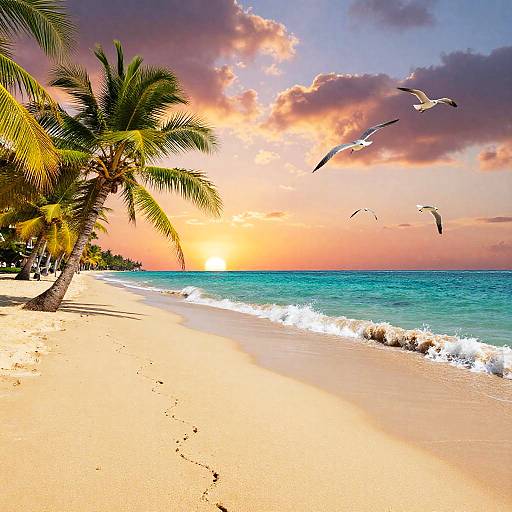 Tropical Beach Sunset Paradise