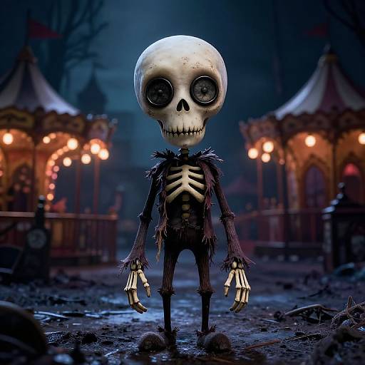 Tim Burton Style Creepy Lovable Skeleton