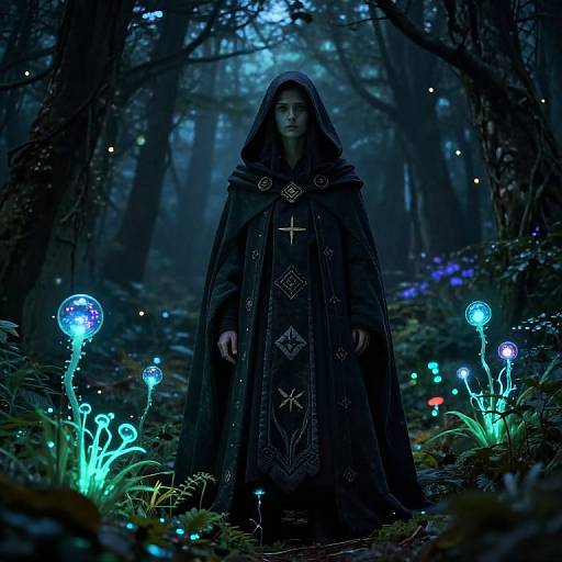 Gremio in Bioluminescent Forest Night