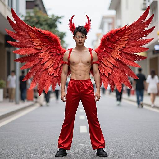 Red Phoenix Costume Male Character