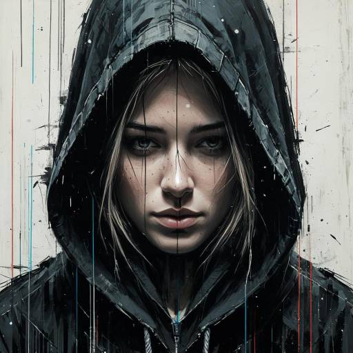 Ethereal Hooded Being with Glitch Effects Ethereal Hooded Being with Glitch Effects