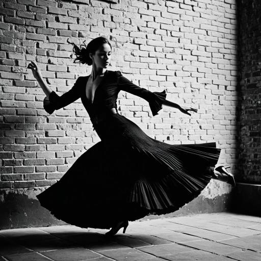 Elegant Flamenco Dancer Mid-Spin