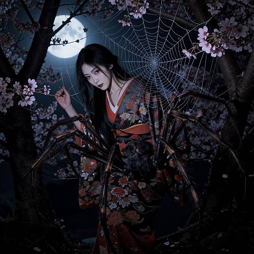 Jorogumo Spider Woman in Kimono