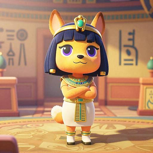 Chibi Ankha Egyptian Starry Room Portrait