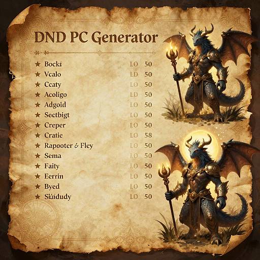 Fantasy RPG Character Sheet Generator