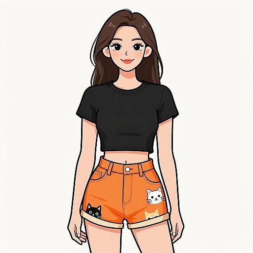 Smiling Woman in Casual Streetwear