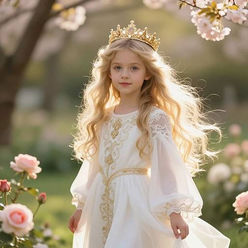 Graceful Girl in Enchanted Garden