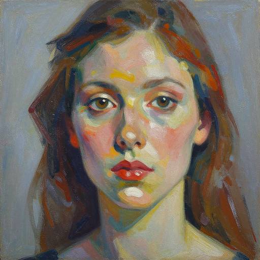 Vibrant Abstract Impressionist Woman's Face