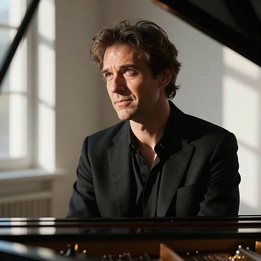 Portrait of a Focused Virtuoso Pianist