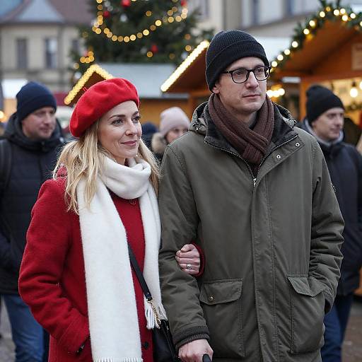Couple at Festive Christmas Market
