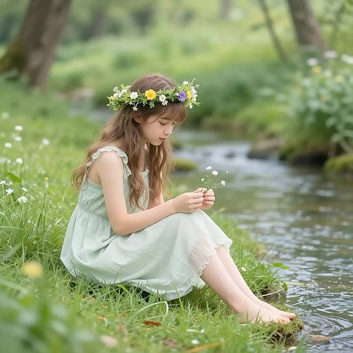 Grass Sprite Weaving Flower Crowns