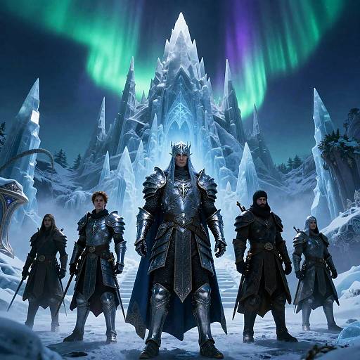 Frostwarden Paladin Leading Adventurers in Glacial Citadel