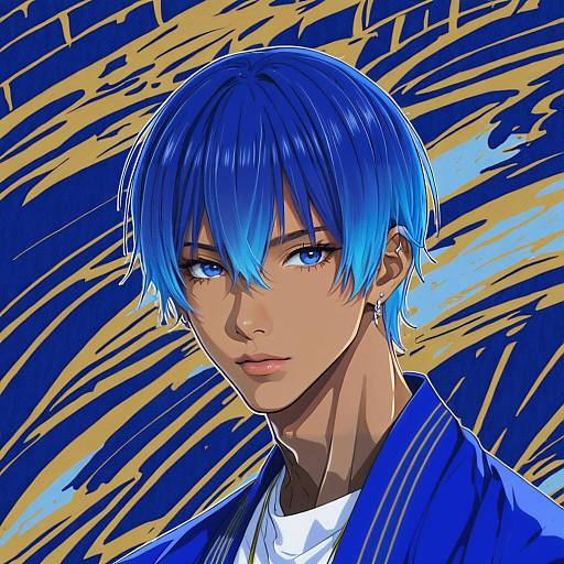 Illustration of Aomine daiki, kuroko no basuke in the style of Saki chisuzu