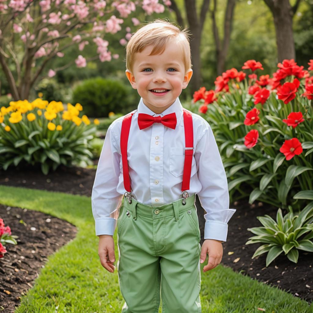 Energetic Boy in Pastel Easter Outfit