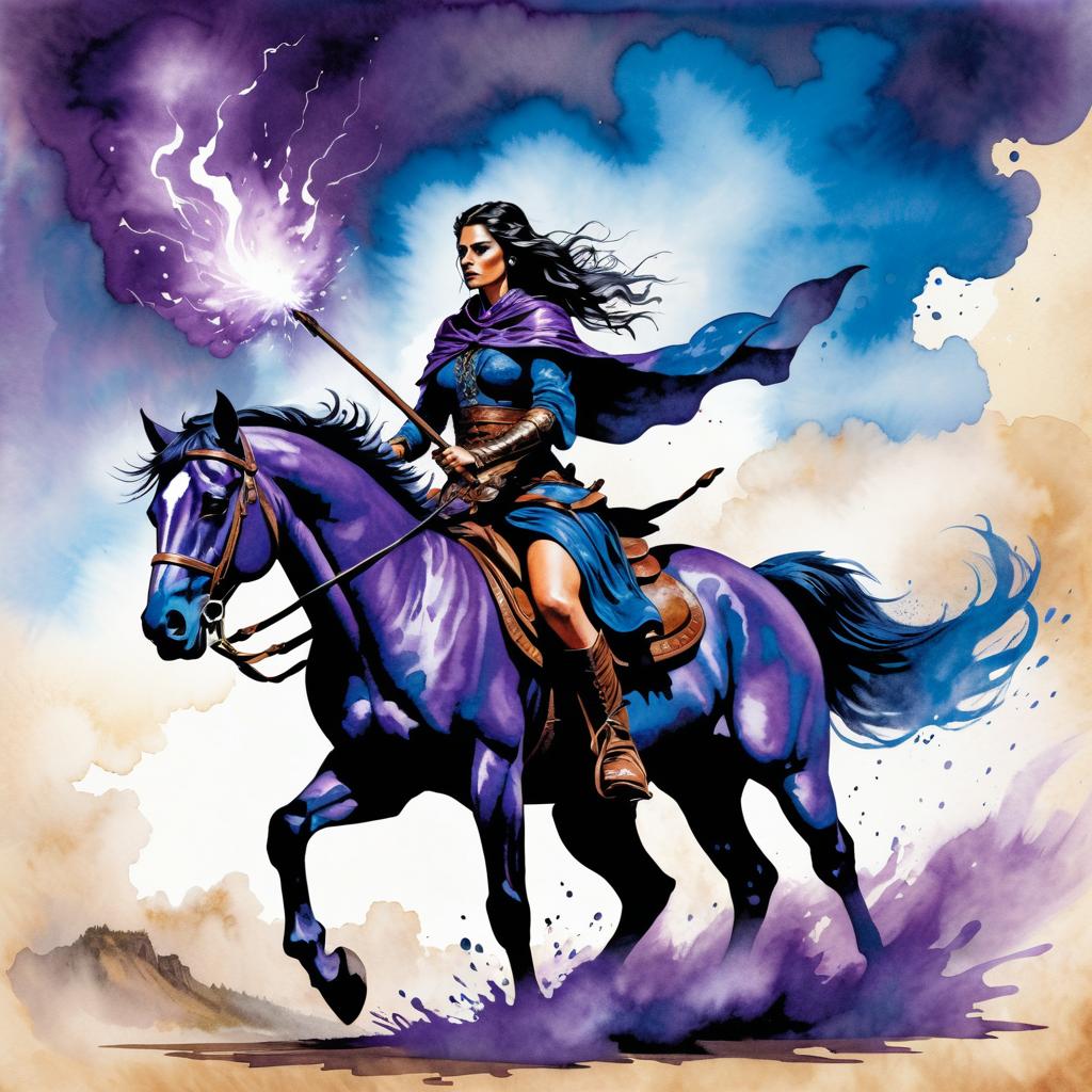 Fantasy Warrior Wizard on Stallion