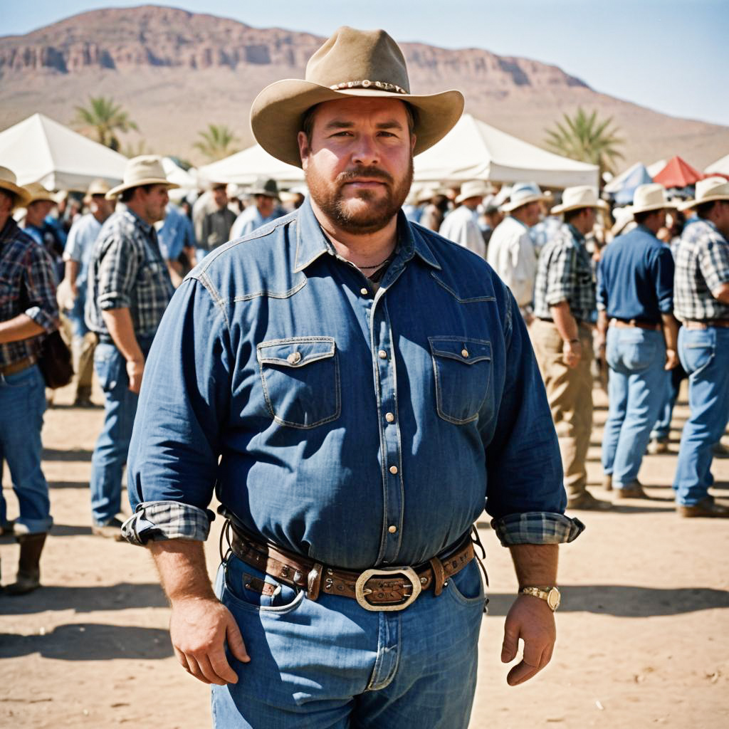 Overweight Cowboy at Desert Festival